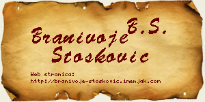 Branivoje Stošković vizit kartica